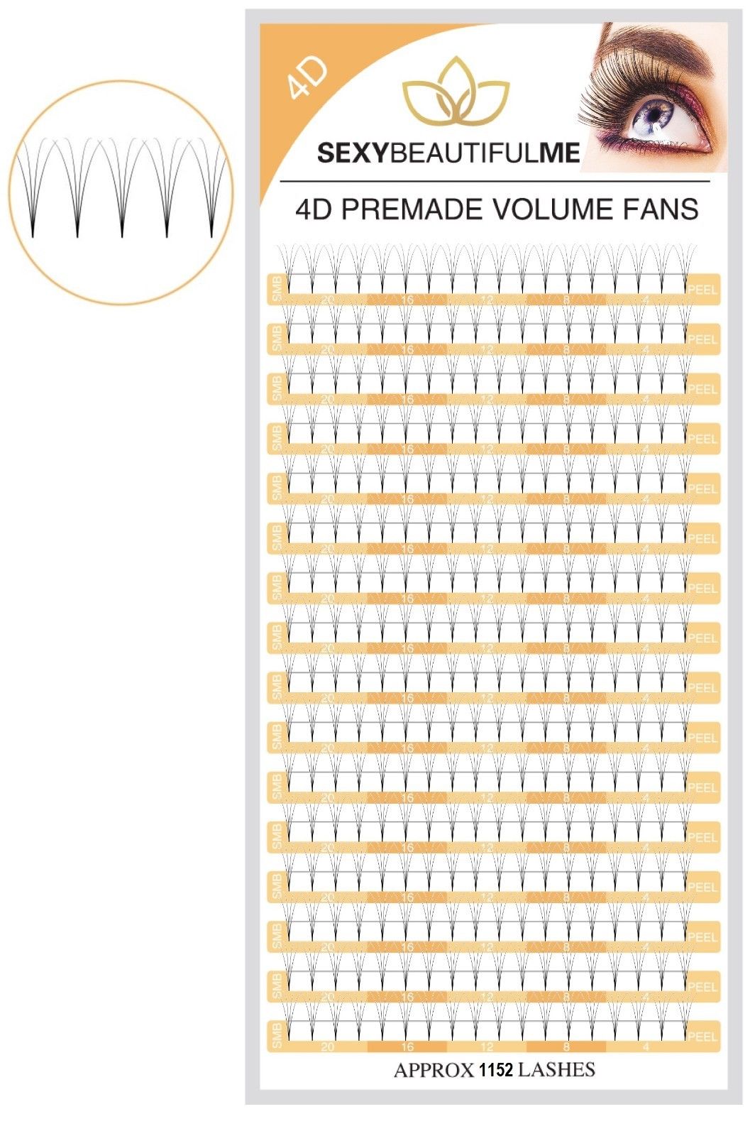 SexyBeautifulMe® 0.07 4D Premade Volume Fans Semi Permanent Eyelash Extensions