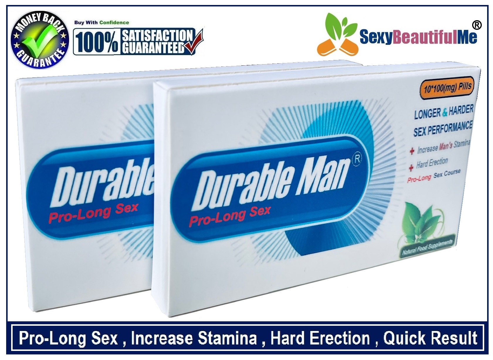 2Boxs Of DurableMan Sex CAP/PILLS/TAB For Men-Harder,Bigger & Very Long lasting