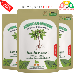 American Ginseng Capsules 12,000mg Strongest & Best Value Natural Veg Capsules