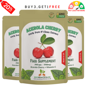 Acerola Cherry Capsules 700mg ( 1000mg Vitamin C)-Boost Immunity, Liver Support