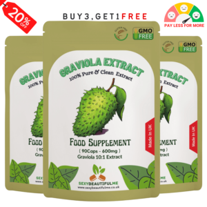 Graviola ( Soursop ) 6000mg Capsules, 10:1 Extract, Antioxidants, Liver Support