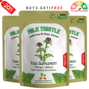 Milk Thistle Capsules 6000mg-90% Silymarin-Help to Detox Liver & Digestion