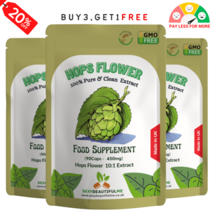 Hops Flower Extract Capsules 4500mg , Vegan Capsules, Support Immune Health