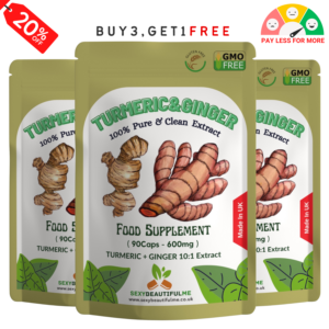 ”Turmeric+Ginger” Mix Capsules 6000mg-Vegan Caps-Energy Boost&Digestion Health